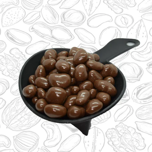 Cucharón con maní bañado en chocolate de leche 34% cacao